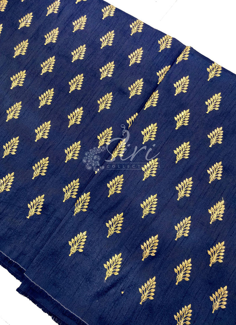 Raw Silk Fabric in Zari Embroidery and Sequins Buti