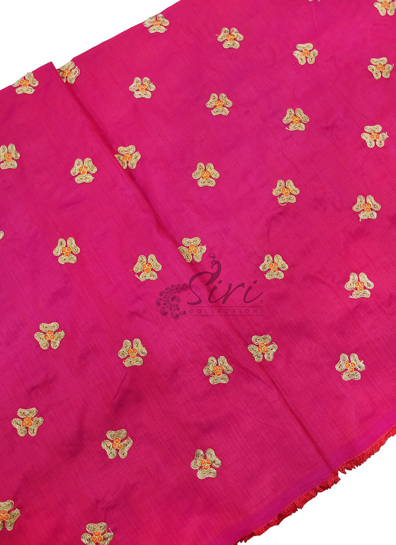 Beautiful Raw Silk Fabric in Embroidery Work Butis