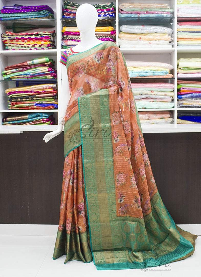 Lovely Printed Soft Warm Silk Saree in Kanchi Borders