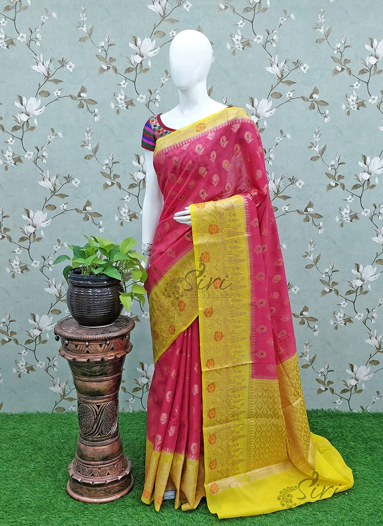 Lovely Soft Banarasi Cotton Silk Saree in Buti Design