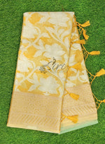Load image into Gallery viewer, Beautiful Kora Silk Saree in Allover Jaal