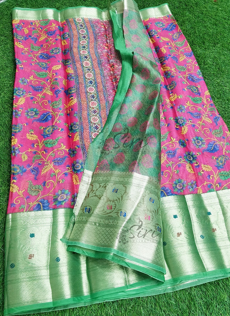 Beautiful Warm Silk Saree in Digital Kalamkari Print