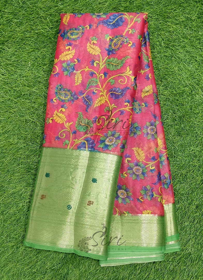 Beautiful Warm Silk Saree in Digital Kalamkari Print