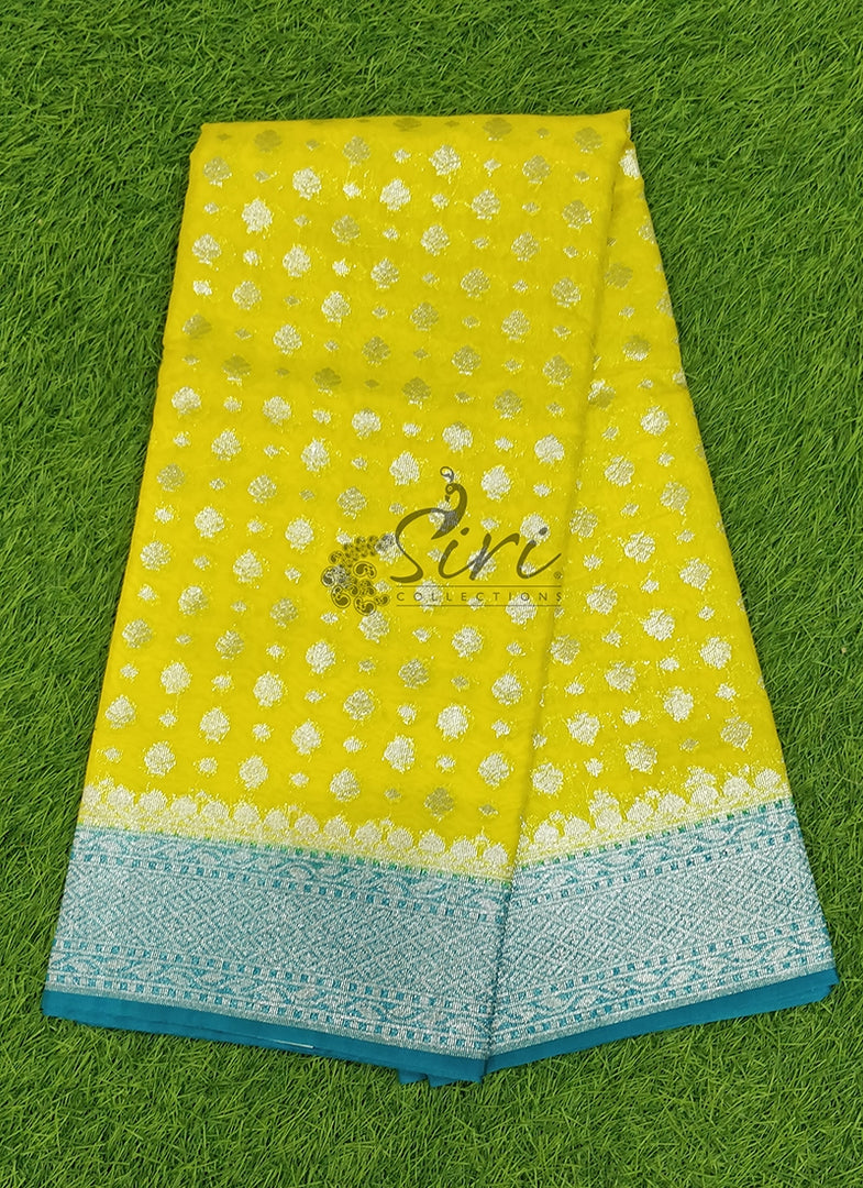 Beautiful Banarasi Semi Georgette Saree in Contrast Border