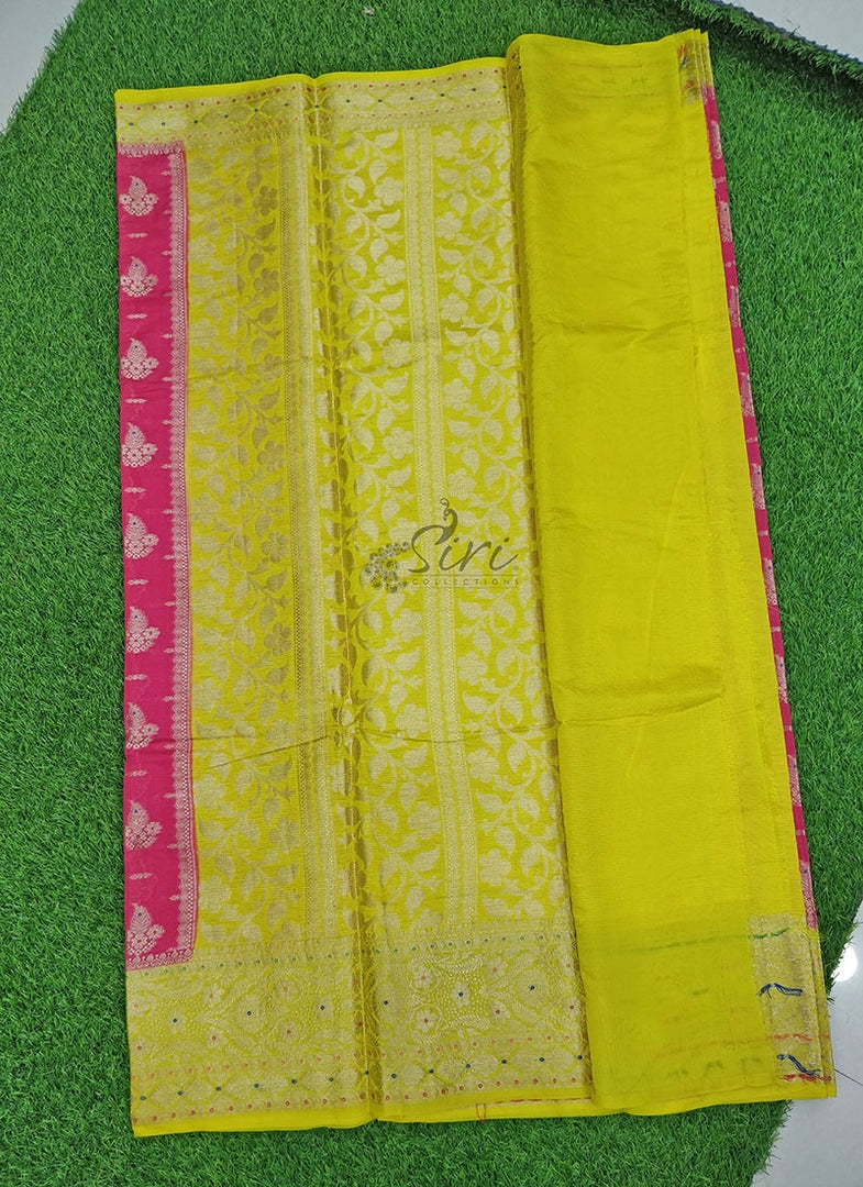 Beautiful Fancy Soft Banarasi Mango Silk Saree