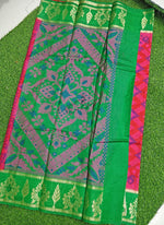Load image into Gallery viewer, Beautiful Fancy Dupion Silk Saree in Ikat Design