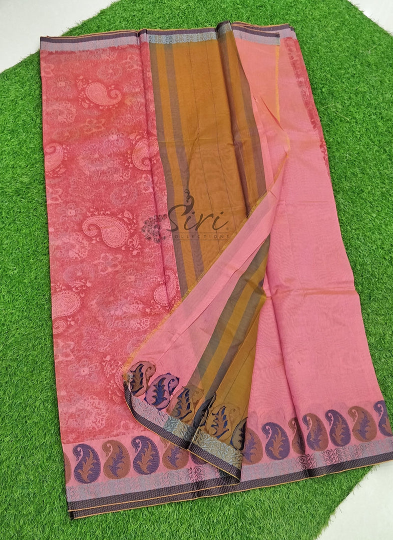 Elegant Printed Chanderi Saree with Self Border