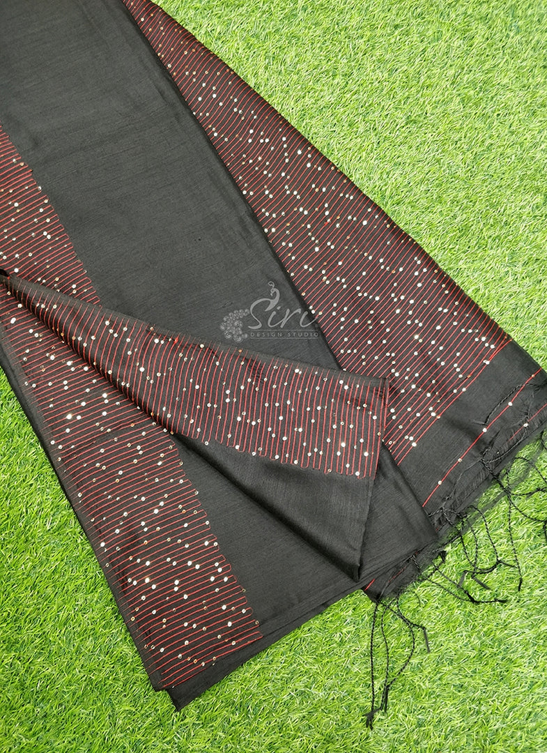 Lovely Fancy Cotton Silk Saree in Sequins Weave