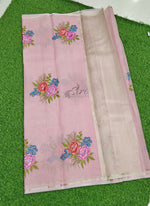 Load image into Gallery viewer, Lovely Organza Saree in Zari Stripes and Embroidery Work Butis