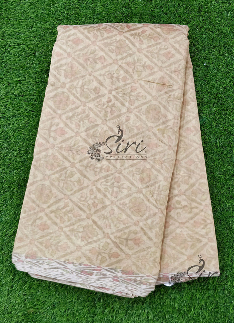 Pretty Chanderi Fabric with Ikkat Printed Design