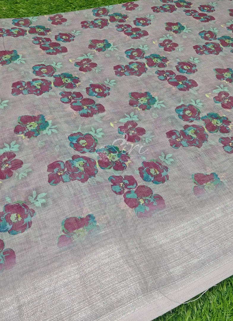 Lovely Digital Print Linen Cotton Blend Fabric