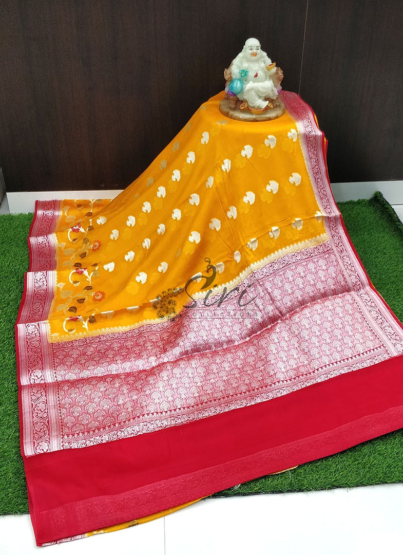 Beautiful Pure Banarasi Georgette Saree