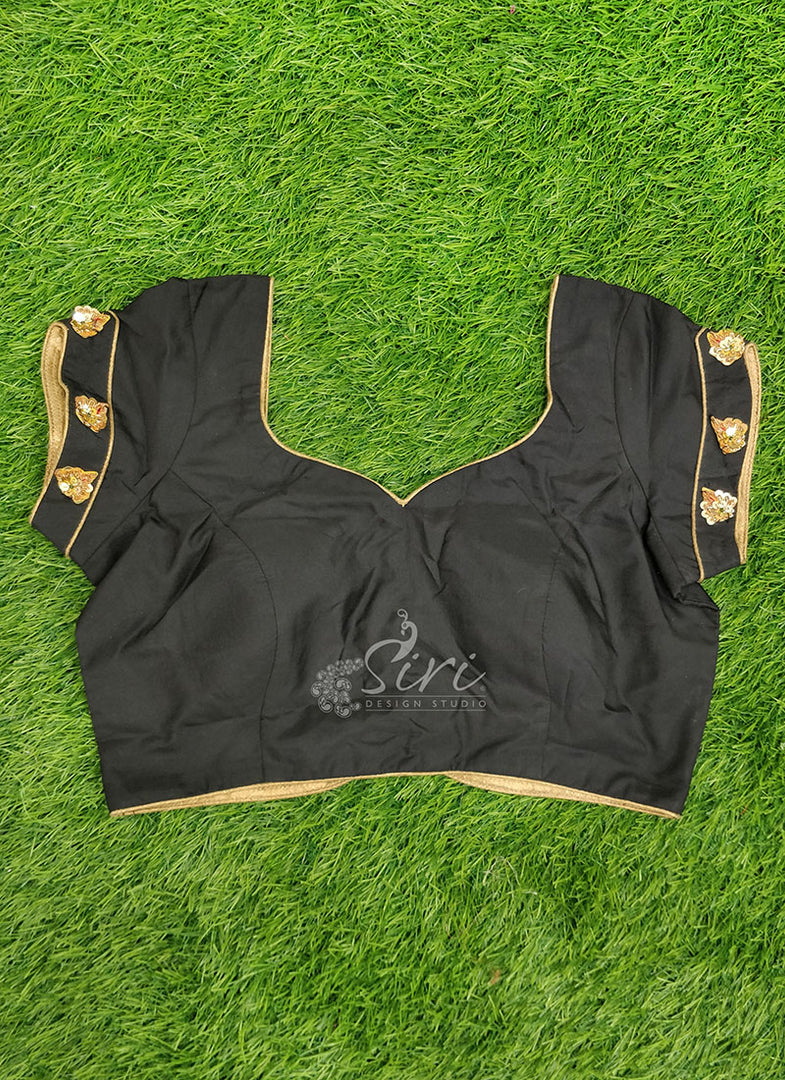 Beautiful Black Stitched Blouse in Hand Embroidery Work