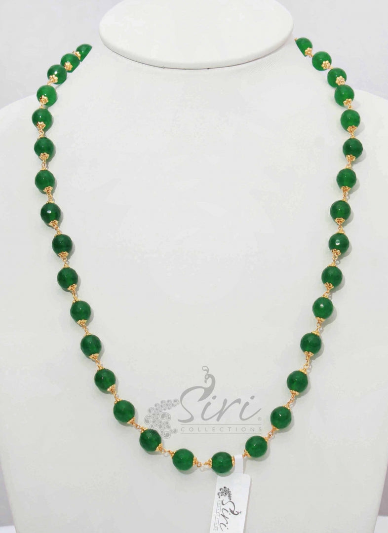 Simple Green Colour Onyx Beads Maala