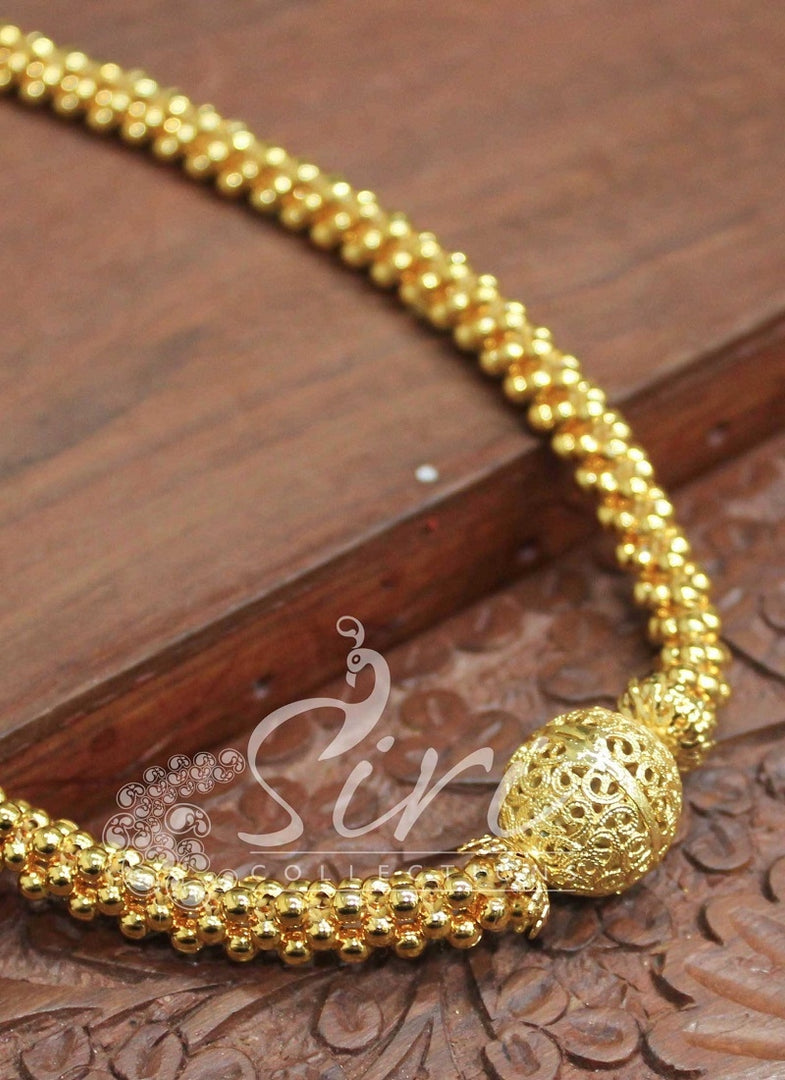 Simple Tussi Necklace with Gold Plated Ball