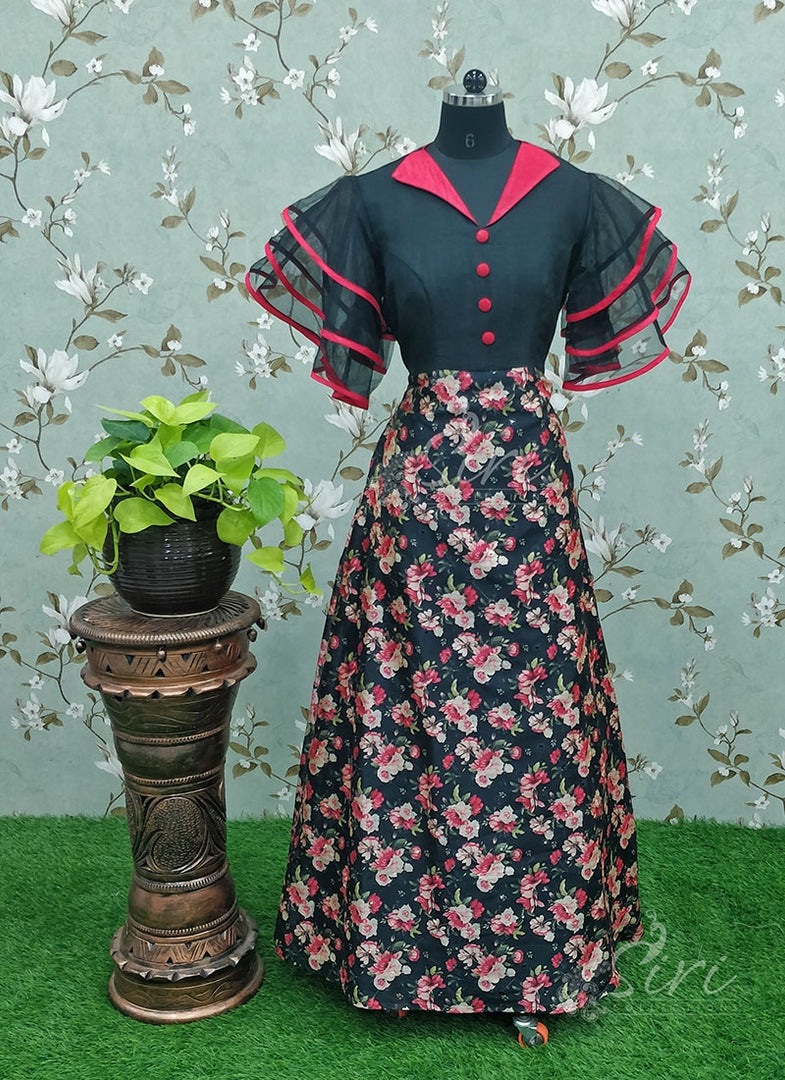 Kasya Midi Dresses  Buy Kasya Maroon Cotton Printed Flared Long Dress  Online  Nykaa Fashion